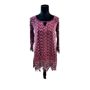 Altar'd State Paisley Print Long‎ Sleeve Dress Keyhole Backless Boho Size Medium